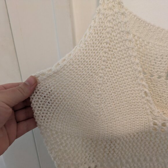 Anthropologie Pilcro Ivory "Crochet Scallop Hem Cami" Sweater Tank - Picture 8 of 9